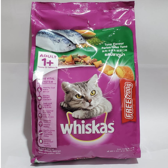 Whiskas Fresh Pack 1.2kg Adult Tuna Makanan Kucing Kering 1.2 kg