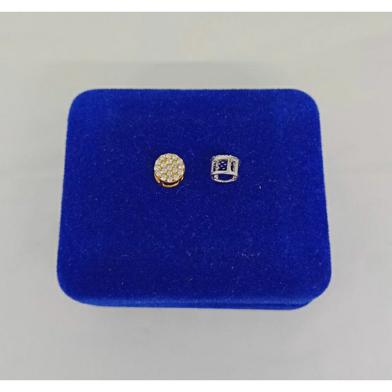 kalung rantai jedar+liontin tusuk bulat kecil mp/perak asli silver 925 lapis emas/perhiasan fashion wanita terbaru