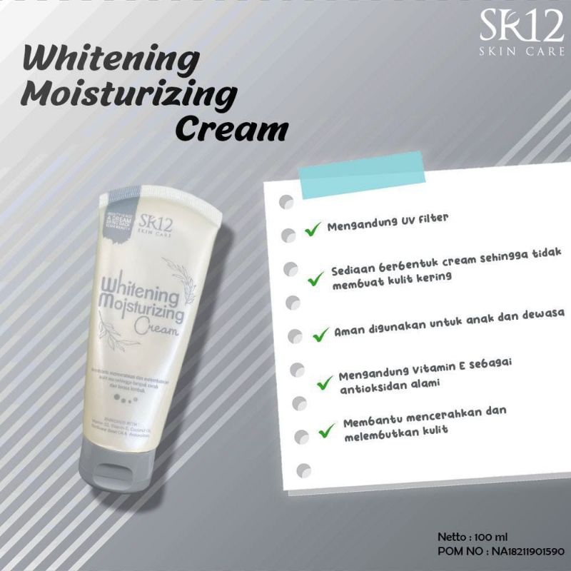 WHITENING MOISTURIZING CREAM//PEMUTIH BADAN & WAJAH SR12