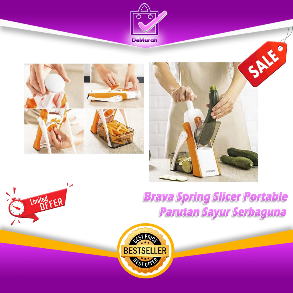 Brava Spring Slicer Portable Parutan Sayur Serbaguna Praktis 0885