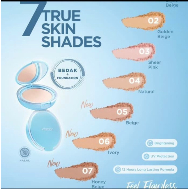 Wardah lightening powder foundation/TWC light feel 12 gr