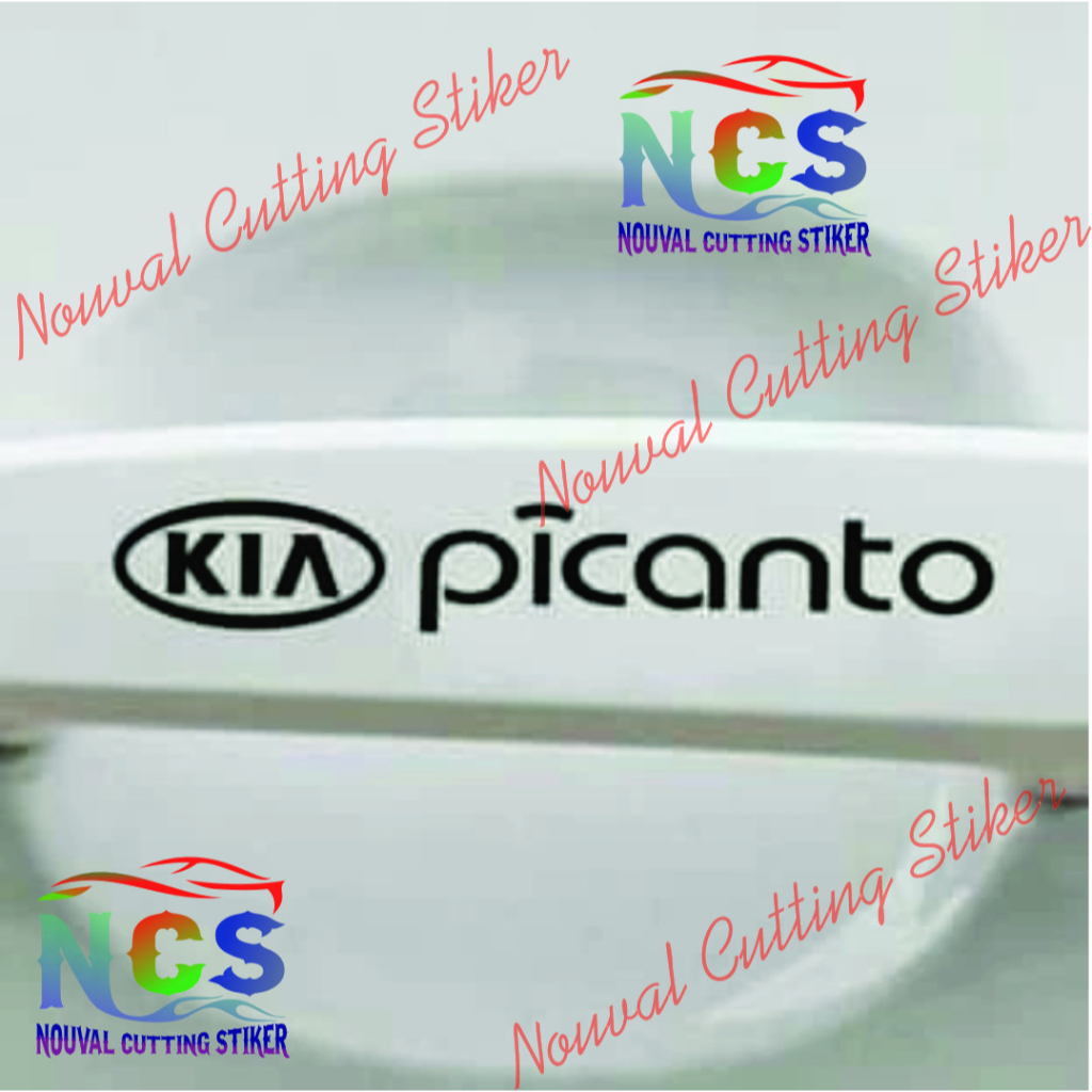 4Set/Stiker Handle Pintu Mobil Logo KIA Picanto - Car Sticker hendel mobil kia