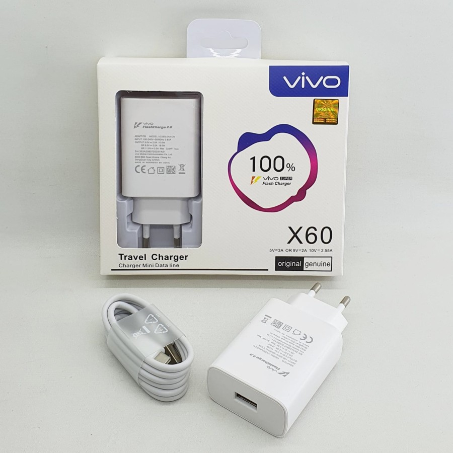 Charger Vivo X60 Tipe C ( 33w ) Super Flash Charging Original 100 %