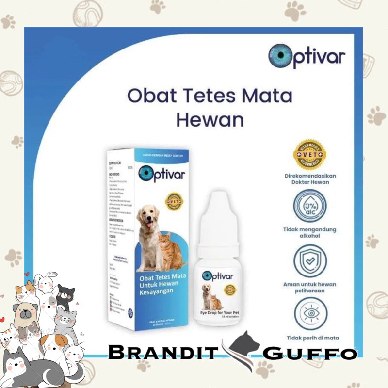 Optivar pet eye drop obat tetes mata anjing kucing pet hewan