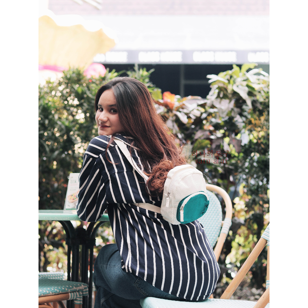 SATU ALAT Tas Ransel + Tas Selempang MIRANTY 100% Canvas Premium Tebal Tas Kanvas