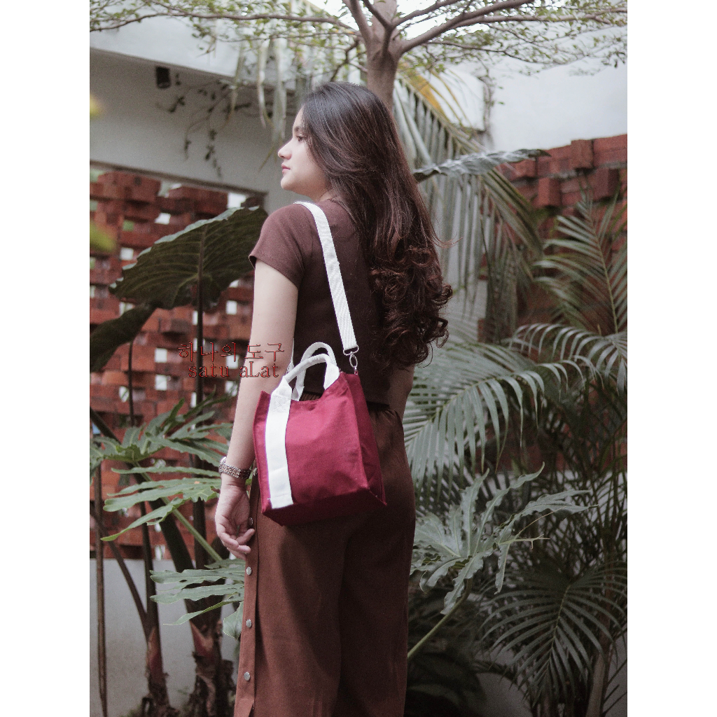 SATU ALAT Tas Selempang NABITHA 100% Canvas Premium Tebal Tas Kanvas