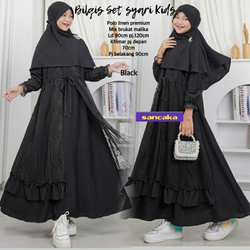 BILQIS SET SYAR'I /) GAMIS SYAR'I ANAK // SANCAKA