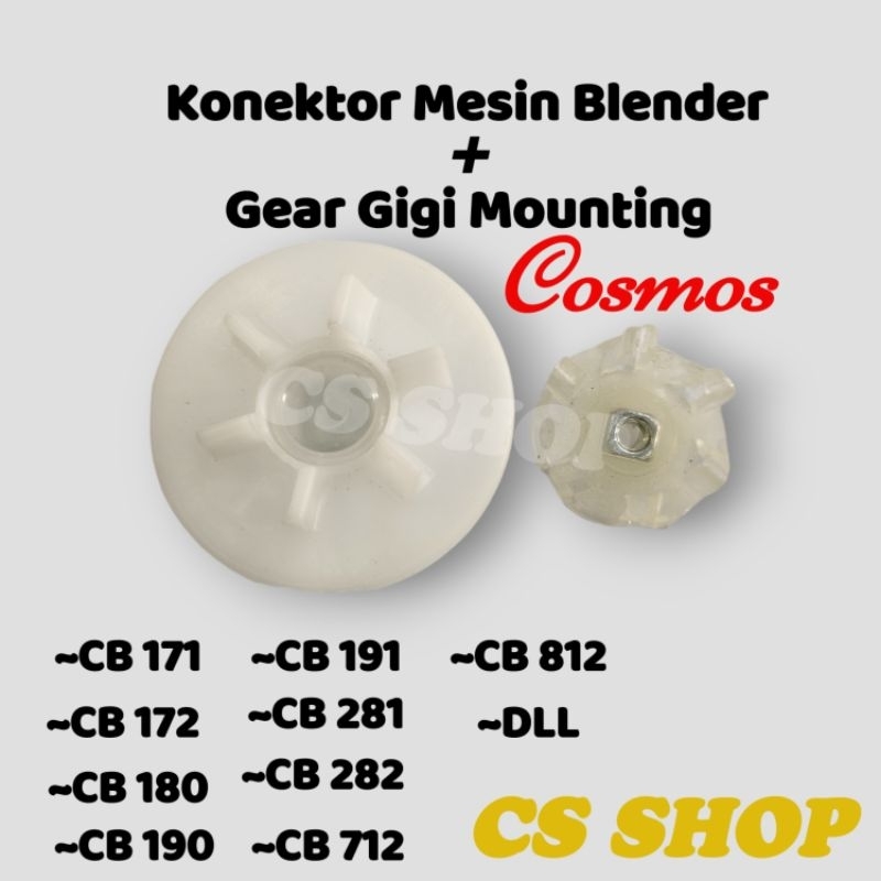 KONEKTOR MESIN BLENDER+GEAR GIGI PLASTIK COSMOS/PASANGAN 1 SETC COSMOS