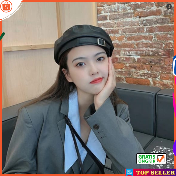 Topi Baret Cewek Dewasa Fashion Korea Beret Wanita Cap Lebar Kasual Selebgram Kekinian Artis f2