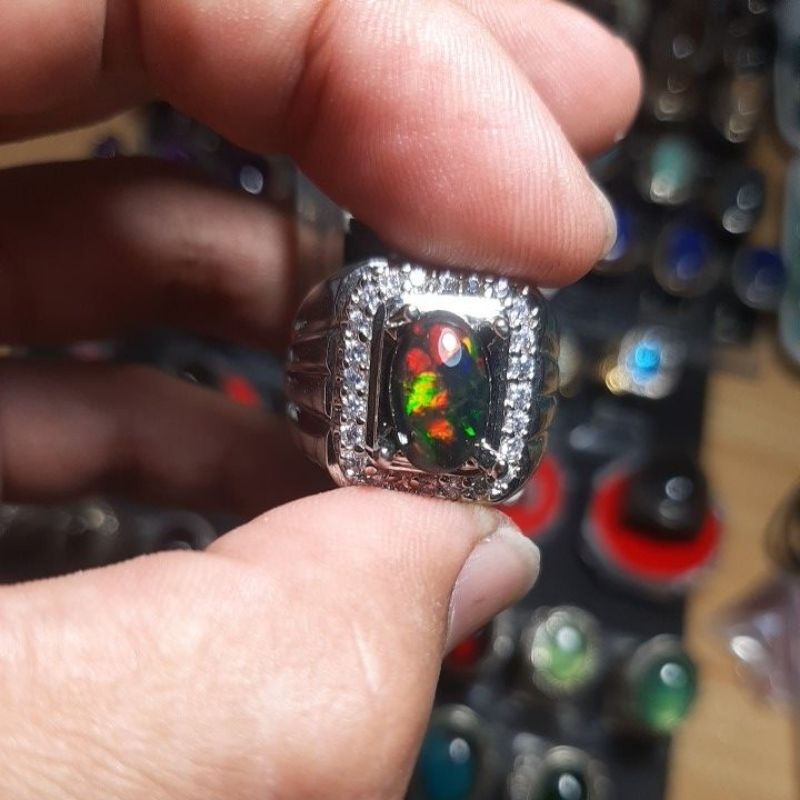 Batu Kalimaya Black Oval Jarong