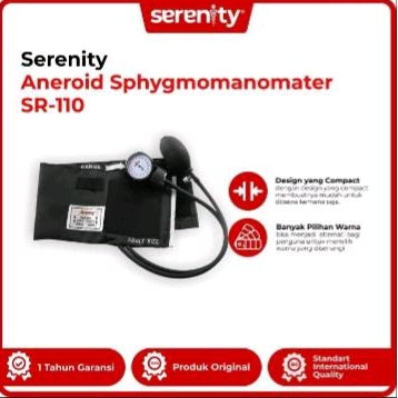 Tensimeter Aneroid Original Serenity SR-110 Tensi Meter Jarum Manual Kompas Serenity SR110