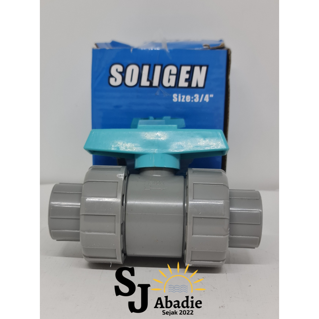 (2 PCS) Ball Valve  Stop Keran Kran Air Water Mur SOLIGEN CN002 1/2 - 3/4 - 1 Inch (Bisa dibuka) | SJ ABADIE |