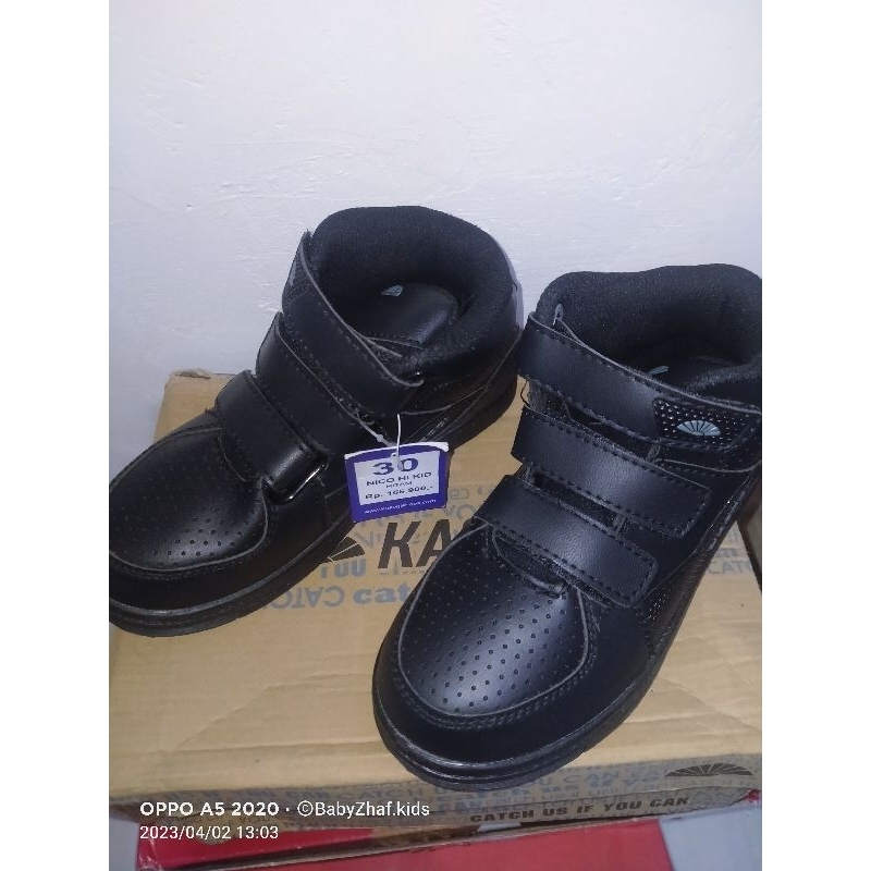 NEW SALE - SEPATU ANAK COWOK KASOGI FULL BLACK SIZE 30