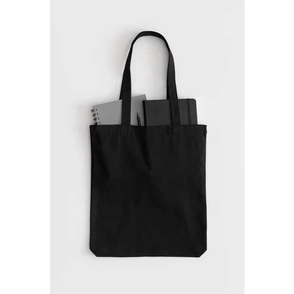 Tote Bag Polos Hitam - Bahan Drill Premium