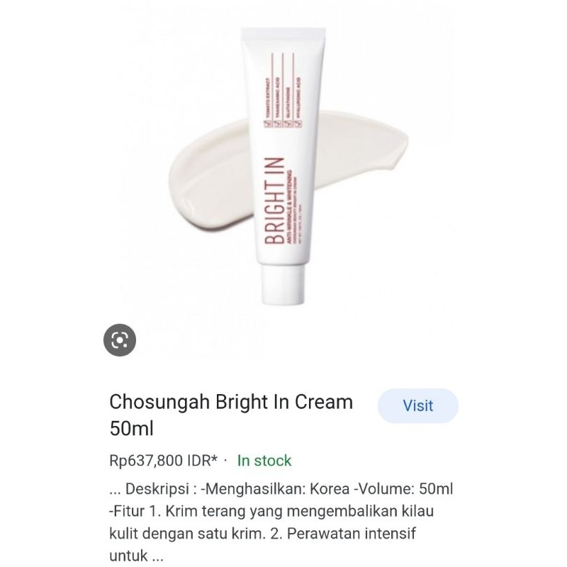 🇰🇷BRIGHT IN CREAM 50ML Cream Whitening Flex Melasma Dark Spot