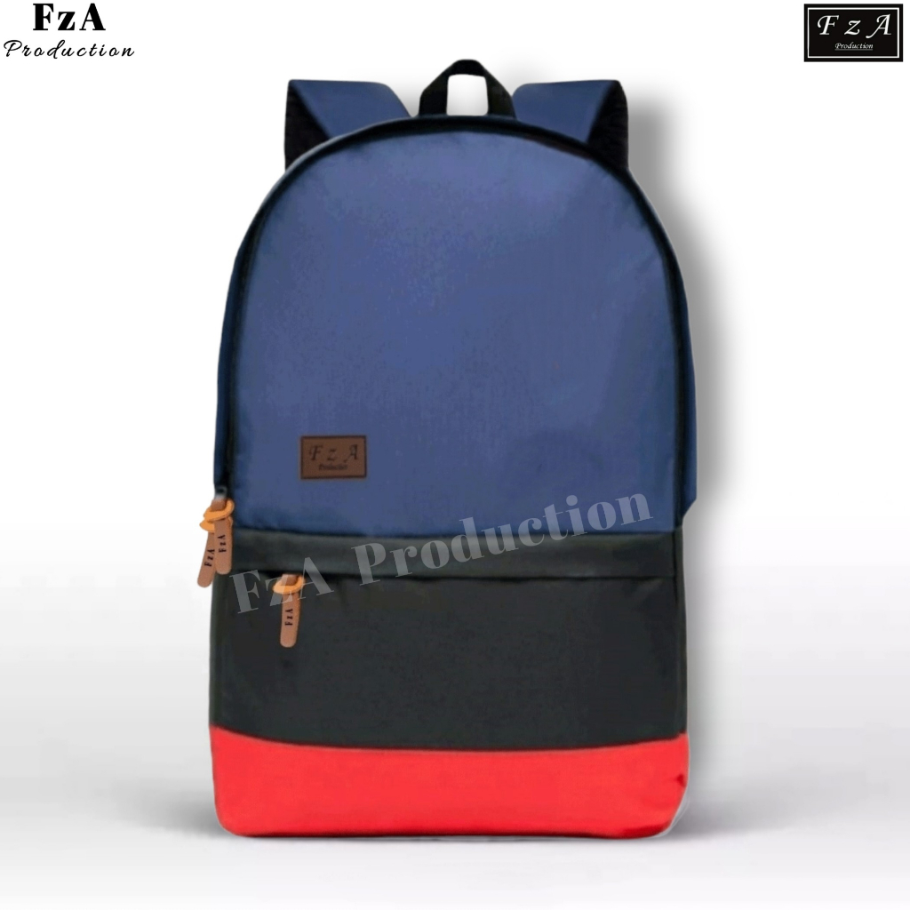 FzA Official - Tas Ransel Punggung Distro Casual Pria Wanita / Tas Ransel Laptop Origin SPT03 - Navy Red