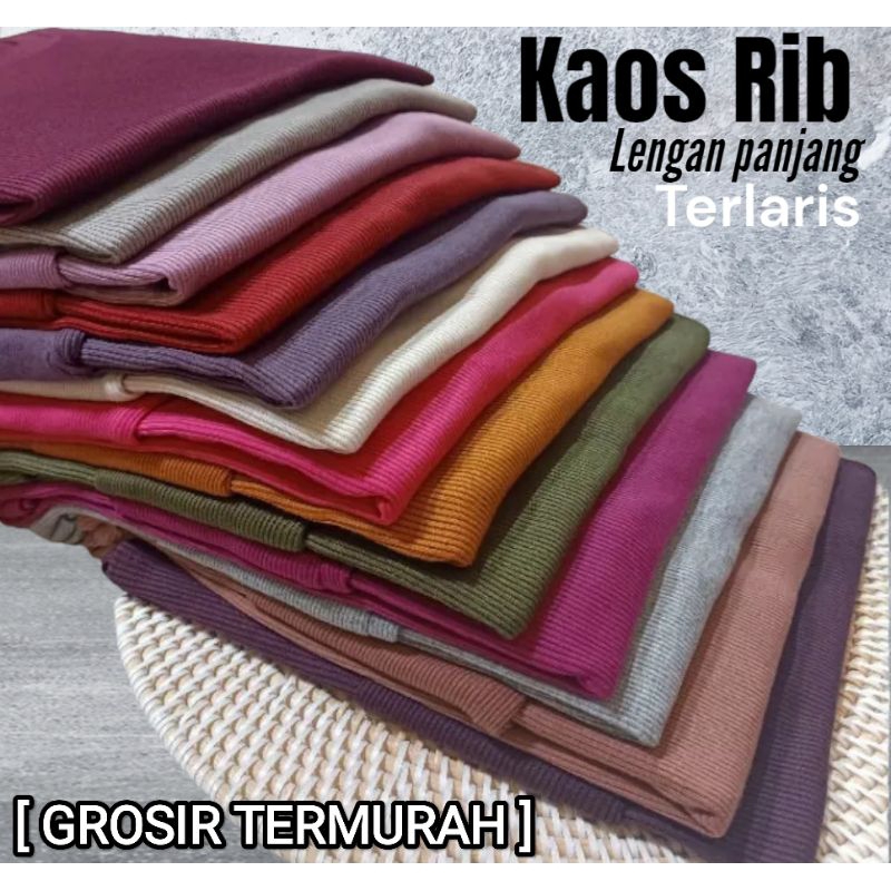 Kaos Rib SUPER premium lengan panjang [ Grosir &amp; eceran ]