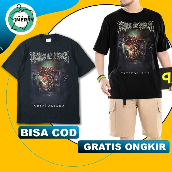 baju kaos tshirt t shirt distro band metal rock music musik cradle of filth pria wanita cowok cewek 