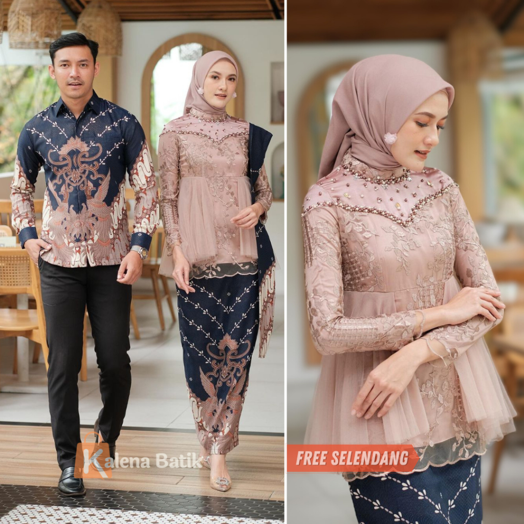 Kebaya Couple Amera Series Kebaya Batik Couple Terbaru Lamaran Wisuda Kondangan Tunangan Modern