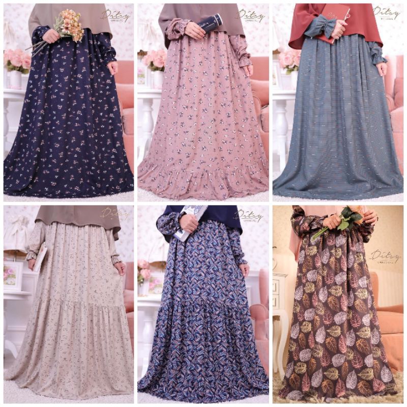 Gamis Daster Ori by Ditsy Official April 2023  Niran Latte Adara Midnight Leaf Dove Grey Renly Oyx R