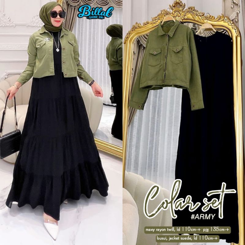 COLAR JACKET SET BY BILLAL INER RAYON IMPORT PLUS OUTER ORI SUEDE HALUS NYAMAN/INNER RAYON TWILL SPA