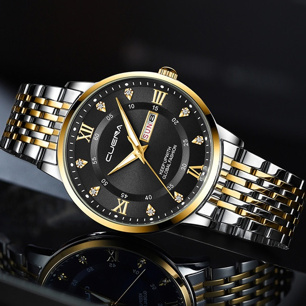 [BEST SELLER] Jam Tangan Pria Asli Tahan Air Premium Original Vavavoom Diamond New Model Kasual Bisnis Terbaru Milliter Cros Border Dual Kalender Date Stainless Steel Band Watch Waterproof Luminious Bercahaya Aksesoris Arloji Pria Watches Men -JR-02