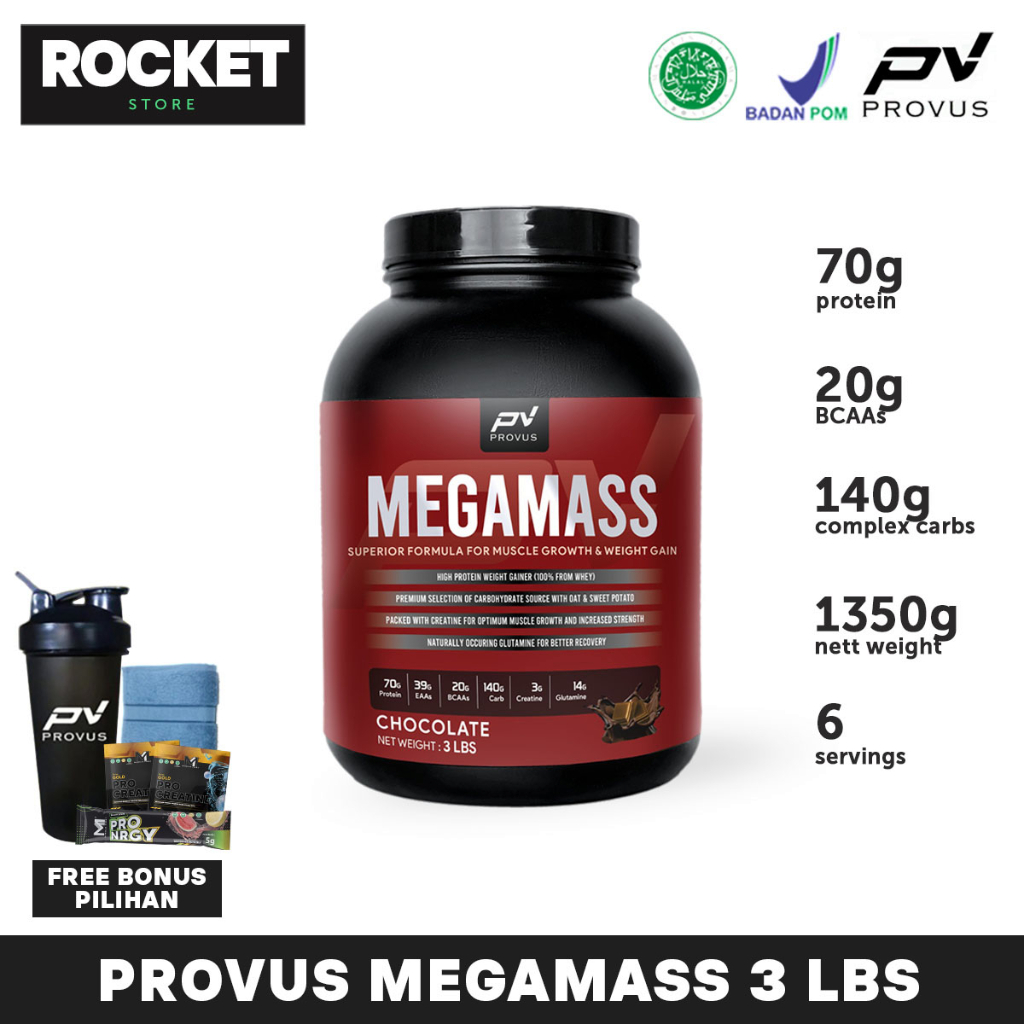 PROVUS Megamass 3 lbs (1.35 kg) Mass Gainer - Mega Mass Susu Bulking