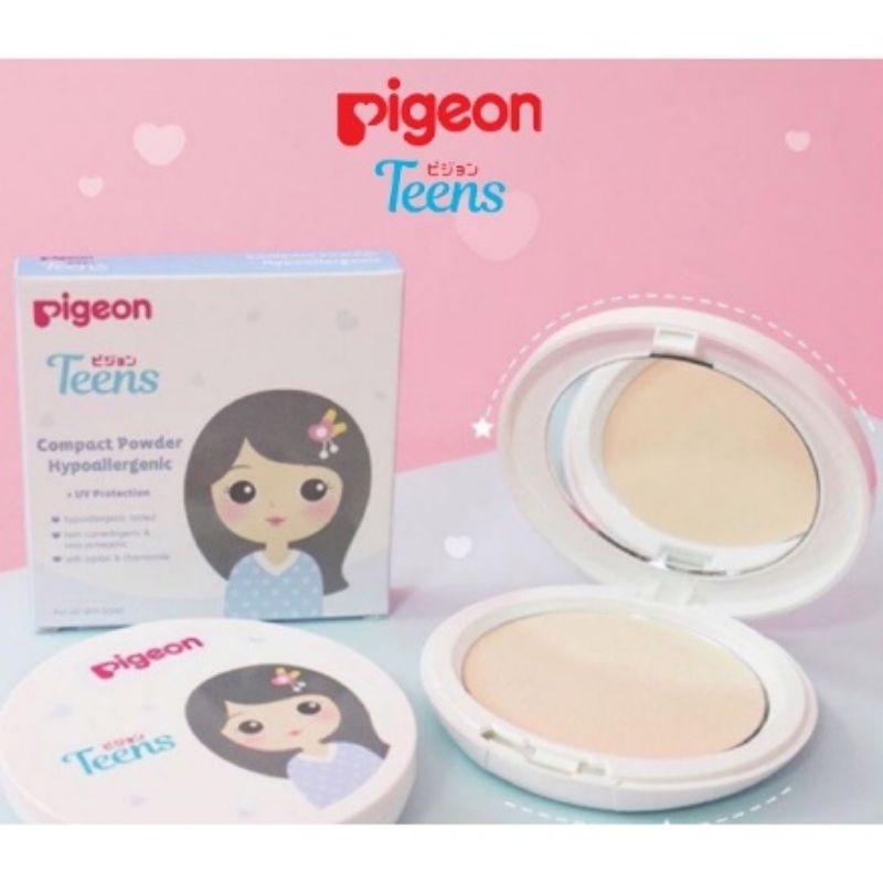 Pigeon Teens Compact Powder Bedak Padat UV Make Up Anak Remaja Bpom