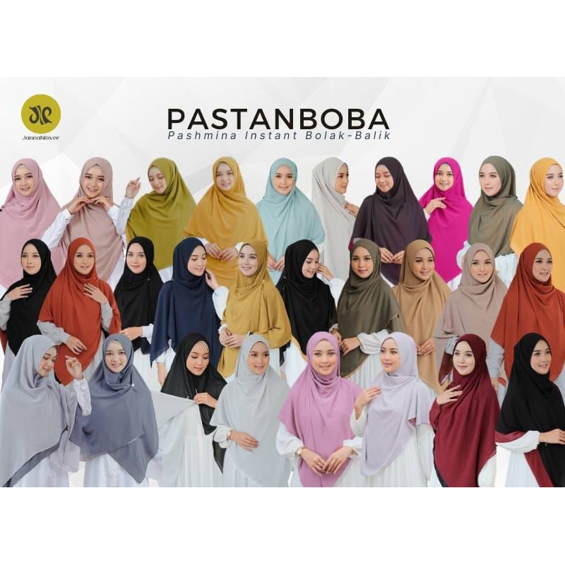 Pastanboba Ori Jannah River || Jilbab Instan Kekinian Jannah River PASTANBOBA Pashmina Instan Bolak-