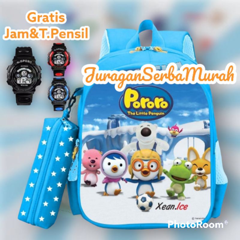 Tas Pororo Ransel Anak TK Dan SD Kartun Viral Premium Quality