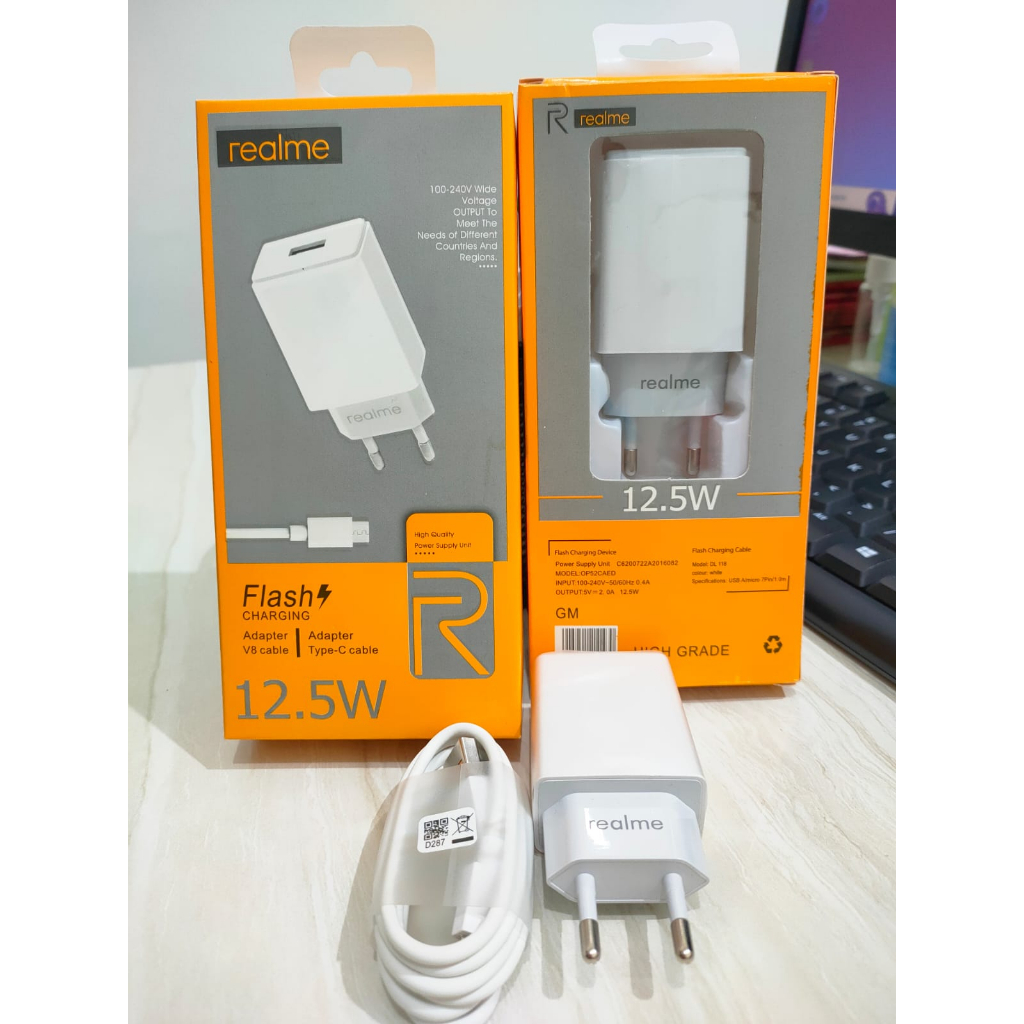 TC TRAVEL CHARGER REALME AK-933 12.5W ORI 100% 2A 1USB MICRO &amp; TIPE C FAST CHARGER