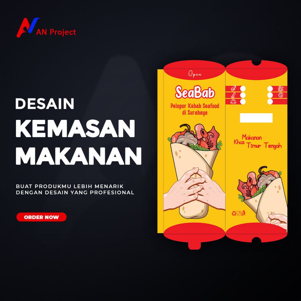 Jasa Desain Kemasan Kebab/Desain Kebab/Desain Box