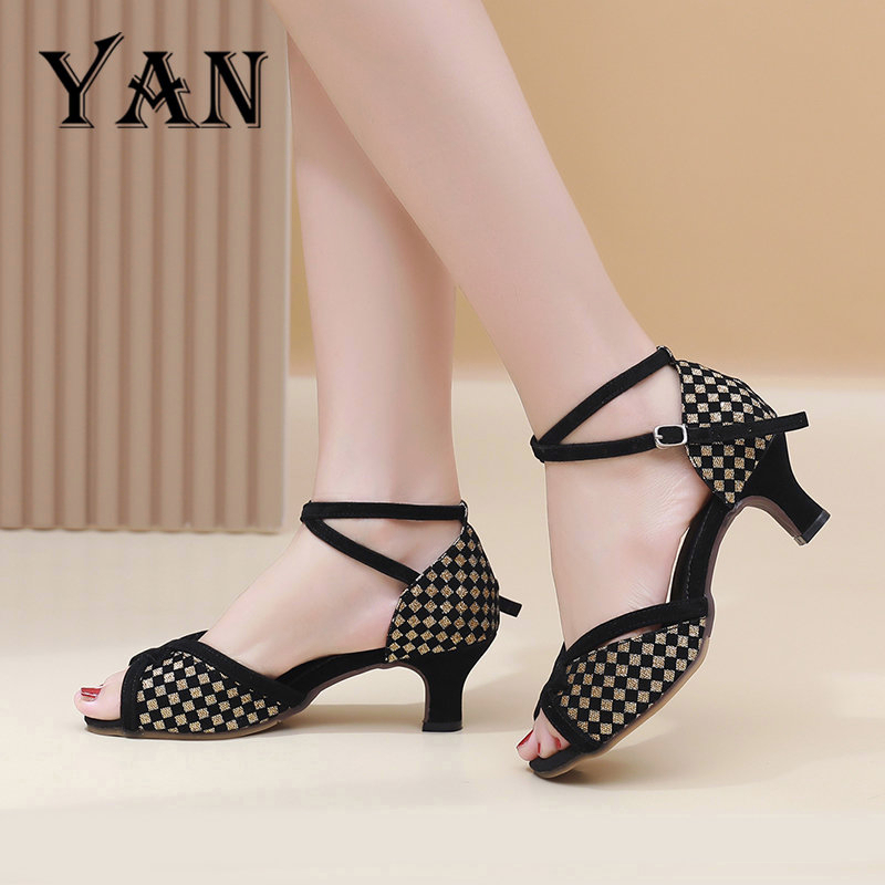 YAN Sandal High Heels Wanita Sepatu Hak 5cm Sepatu Dance Wanita