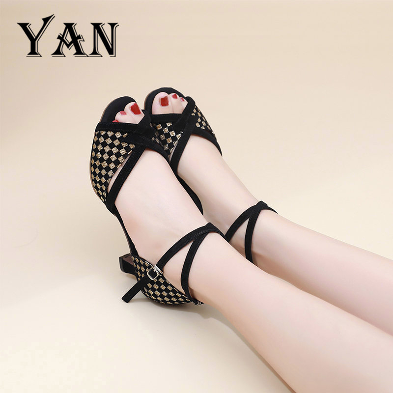 YAN Sandal High Heels Wanita Sepatu Hak 5cm Sepatu Dance Wanita