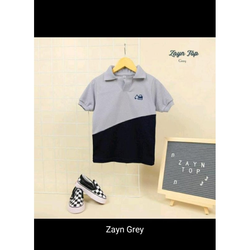 KAOS POLO ZAYN 2 TONE  BORDIR