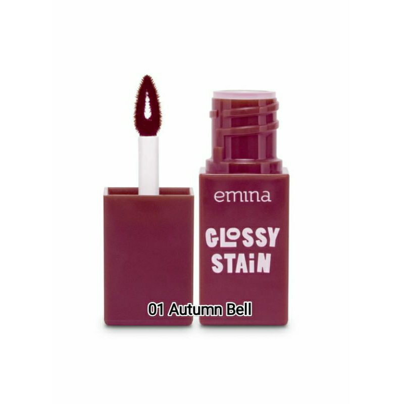 Emina Lip Tint Glossy Stain Make Up Bibir Lembap Kecantikan Glosy Vitamin E Remaja Dewasa