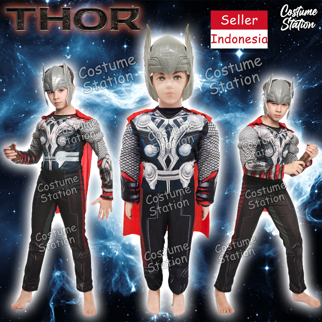 Kostum Superhero Thor / Costume Marvel Avengers anak laki