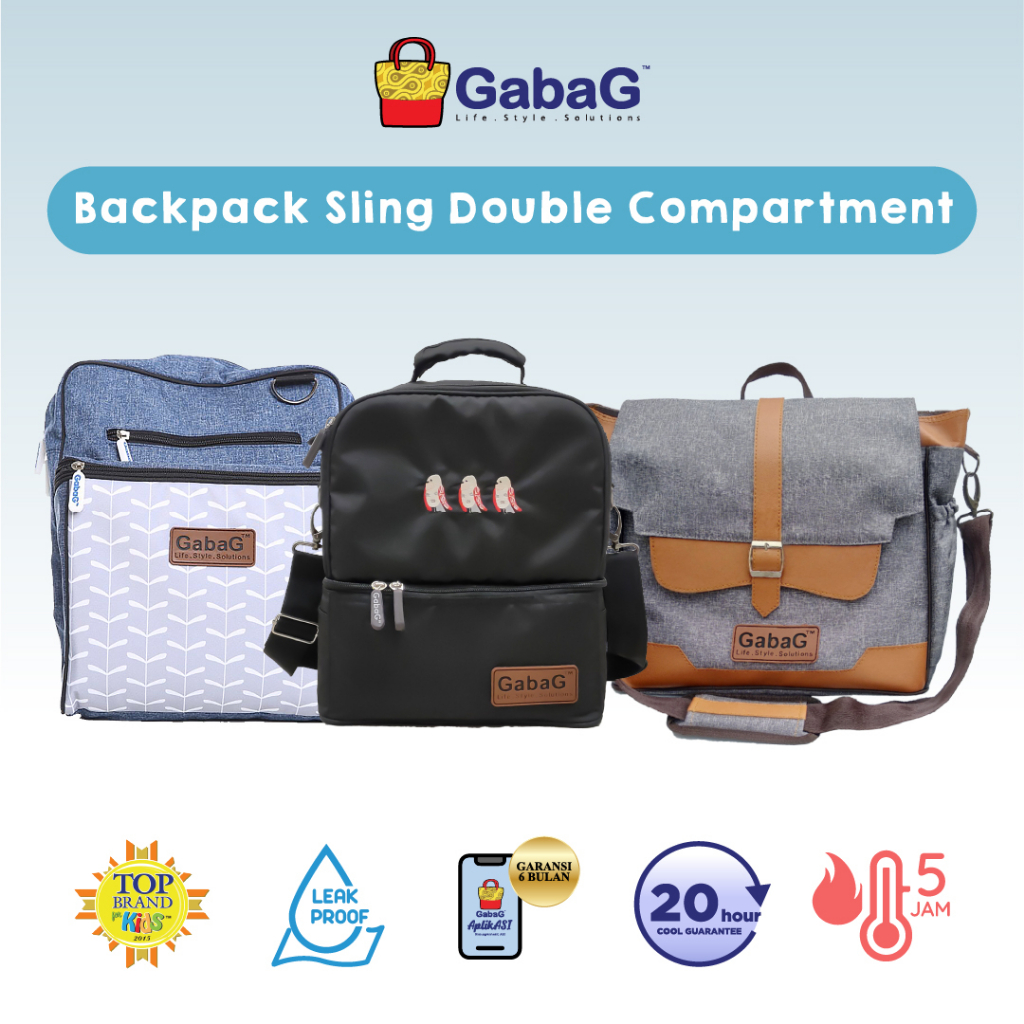 Gabag Backpack Cooler Bag Sling Double Compartment Tas ASI