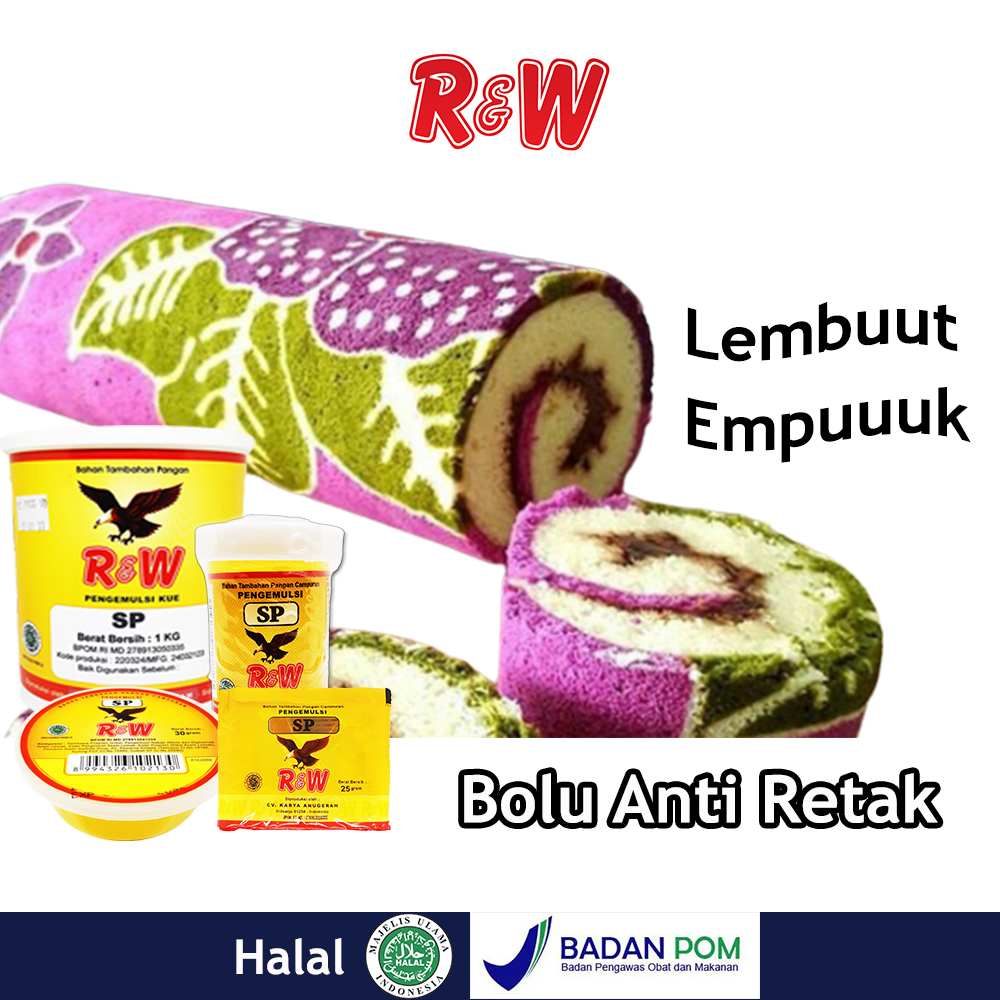 Emulsifier SP Ovalet TBM Pelembut Pengembang Kue Roti Rajawali R&amp;W RW 1 Kg Dus Dos 50 gr isi 20 sachet