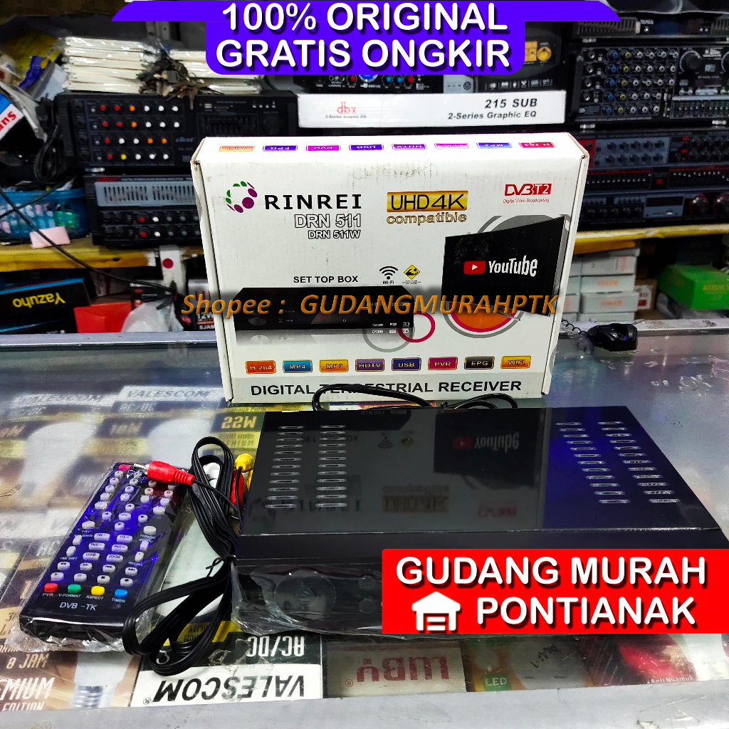 STB BESAR BODY PANJANG Set Top Box Digital Tv Receiver RINREI DRN-511C DVB T2 - BISA YOUTUBE