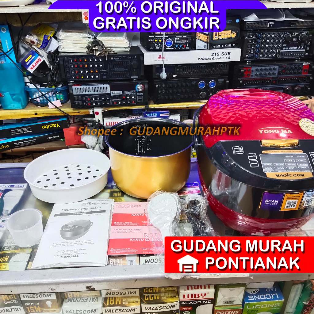 Ricecooker Yong Ma digital SMC 8027/ 7047 MERAH kilat penanak nasi magicom mejikom