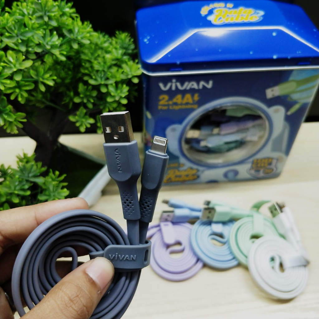 NEW KABEL DATA VIVAN DATA CABLE Kabel Data Vivan CSM100 II MICRO-USB &amp; CSL100 II IPHONE NEW Colorful Lightning 100cm 2.4 BY.SULTAN