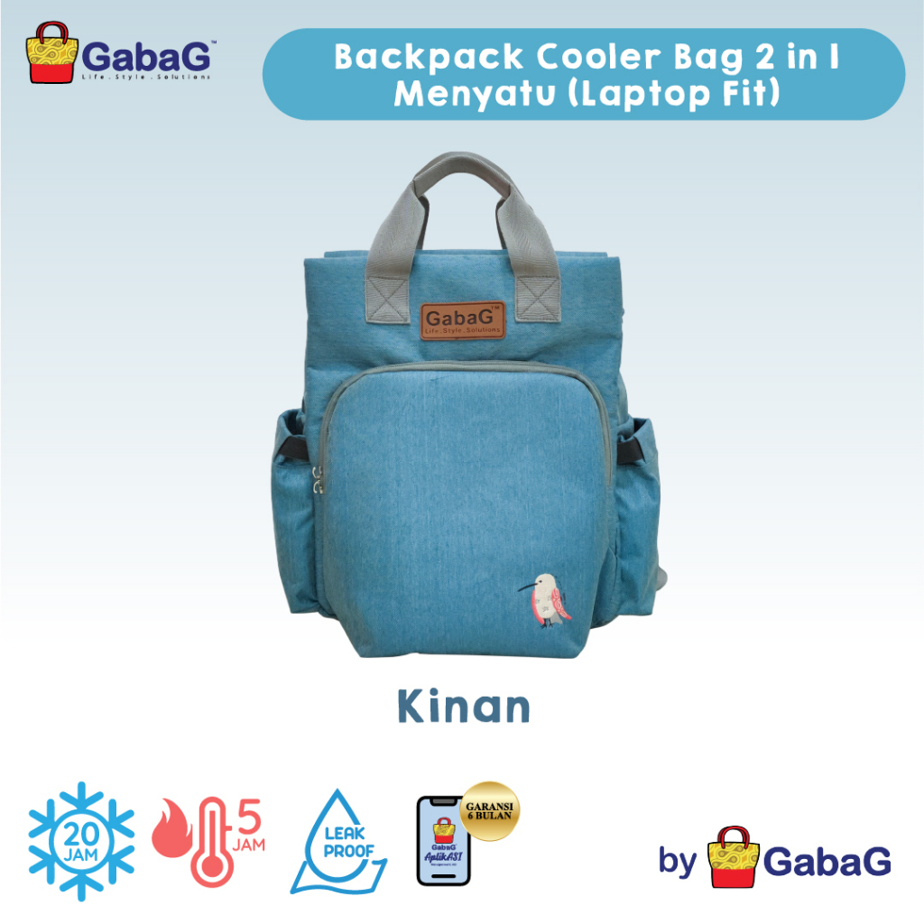 Gabag Backpack Cooler Bag 2 in 1 Laptop Fit Kinan Tas ASI