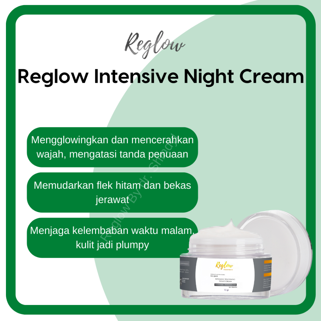 NIGHT CREAM Reglow dr Shindy Skincare Krim Malam Glowing Whitening Original Official Shop
