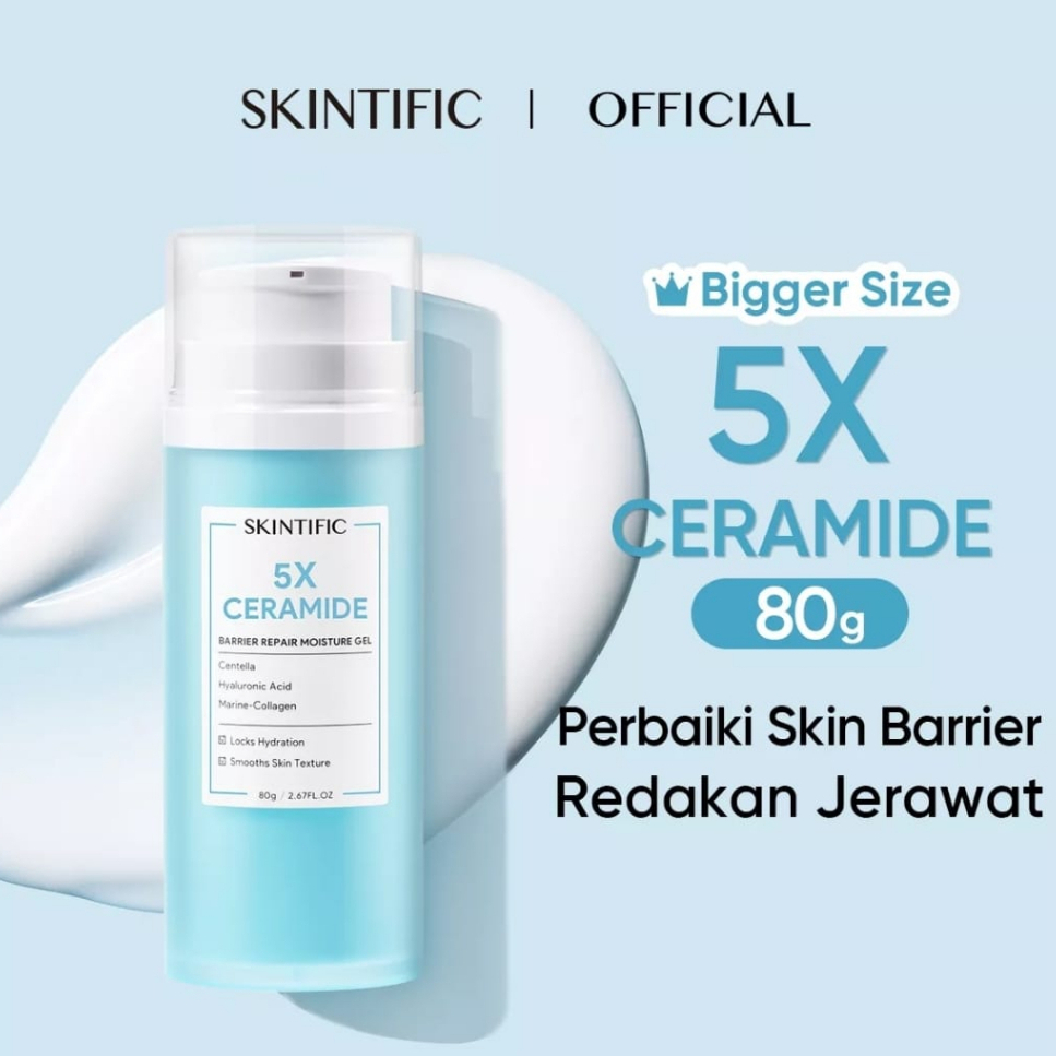 [80gr] SKINTIFIC Moisturizer Barrier Repair Gel 80 Gram Big Size -  5x Ceramide Series