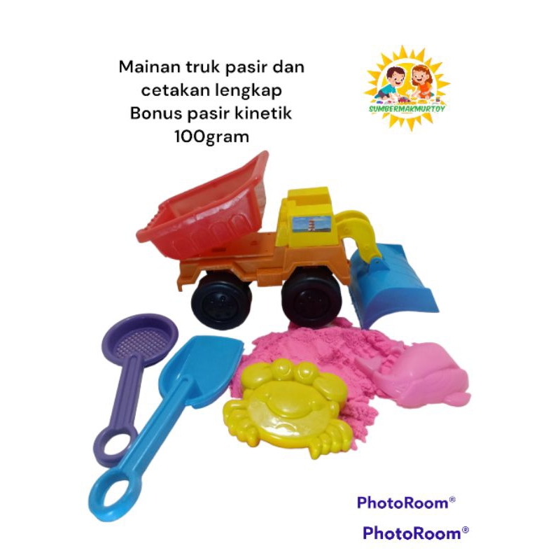 Mainan Anak Truk Pasir Pantai Dan Cetakan Lengkap ,BONUS PASIR Ajaib 100GRAM