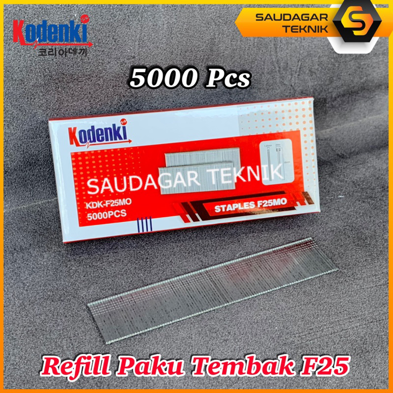 KODENKI Isi Staples Paku Tembak F25 Model Lurus Refill Mesin Staples Paku Tembak Angin Stapler Gun F 25