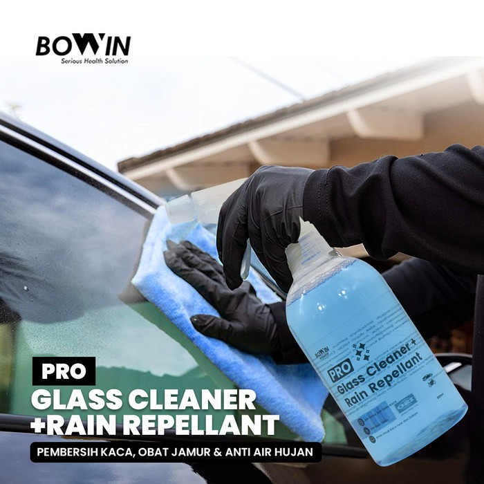 Bowin Glass Cleaner &amp; Rain Repel (Pembersih Kaca Anti Jamur &amp; Air) Efek Daun Talas