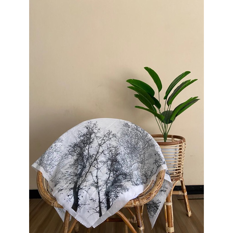 HIJAB VOAL SEGIEMPAT MOTIF LASERCUT || AKAR SERIES