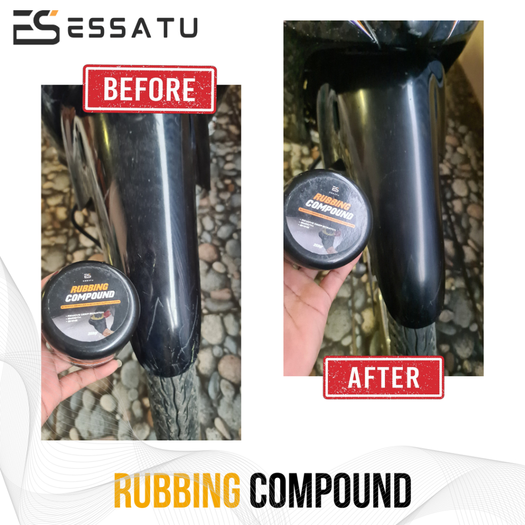 Rubbing Compound Essatu - Kompon Penghilang Baret Body Mobil Poles Bodi Motor dan Helm